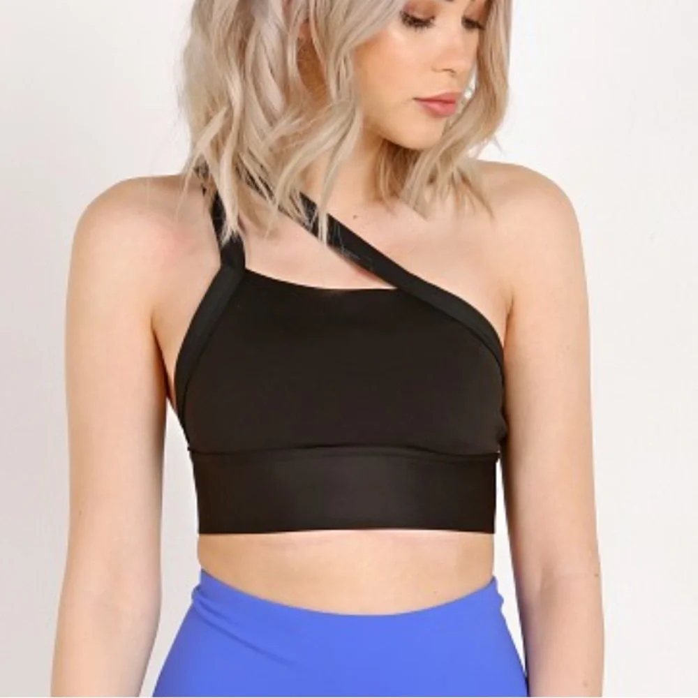 Reebok One Shoulder Bra in Black - Picture 1 of 8